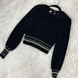 Rachel Roy Black/Gold cropped sweater
